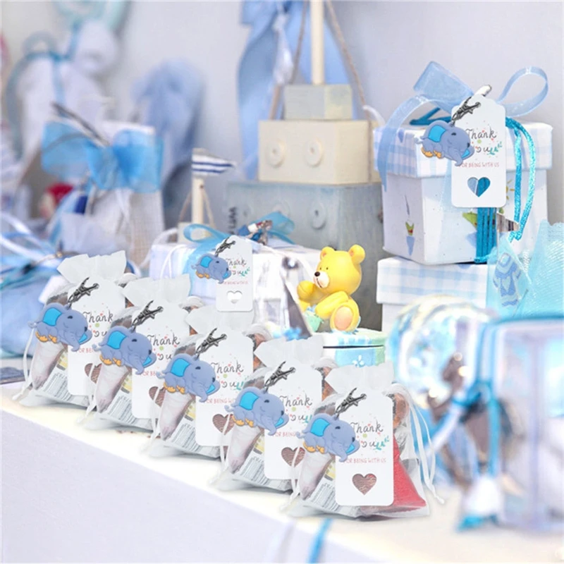90Pieces Baby Shower Return for Guests Baby Elephant Keychains + Thank You Kraft Tags + Organza Bags for Party K92A
90Pieces Baby Shower Return for Guests Baby Elephant Keychains + Thank You Kraft Tags + Organza Bags for Party K92A