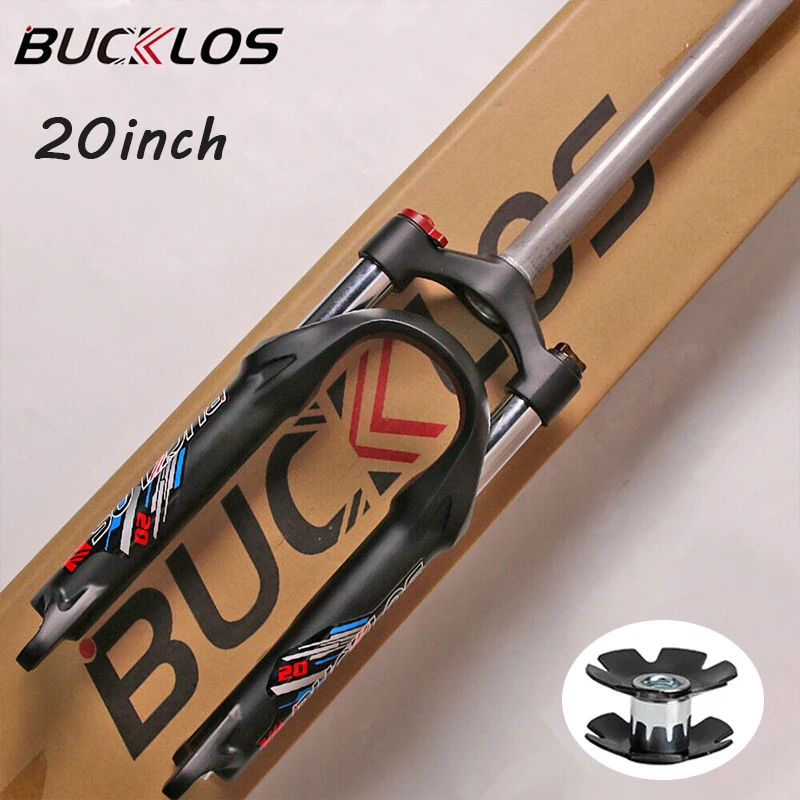 

BUCKLOS 20 Inch Suspension Fork 50mm Travel QR Fork 1-1/8" Disc Brake MTB/Road/XC/Folding Bike/BMX 26/27.5/29in Bicycle Fork