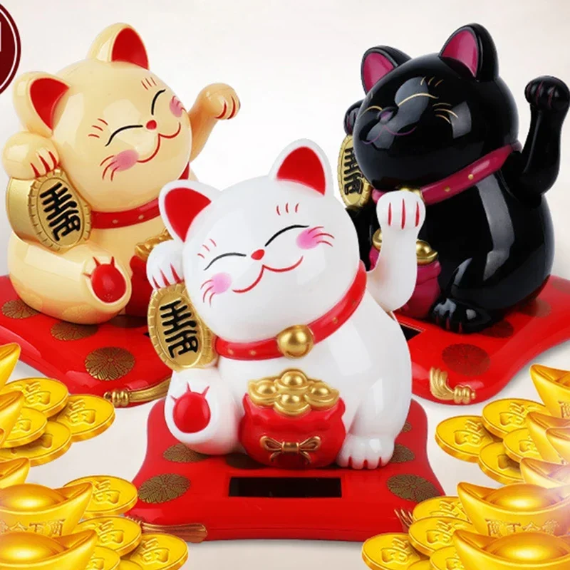 Solar Powered Lucky Cat Maneki Neko Wealth Waving Hand Cat Animal Figurine Kawaii Office Desktop Ornaments Car Decoration Gifts
Solar Powered Lucky Cat Maneki Neko Wealth Waving Hand Cat Animal Figurine Kawaii Office Desktop Ornaments Car Decoration Gifts