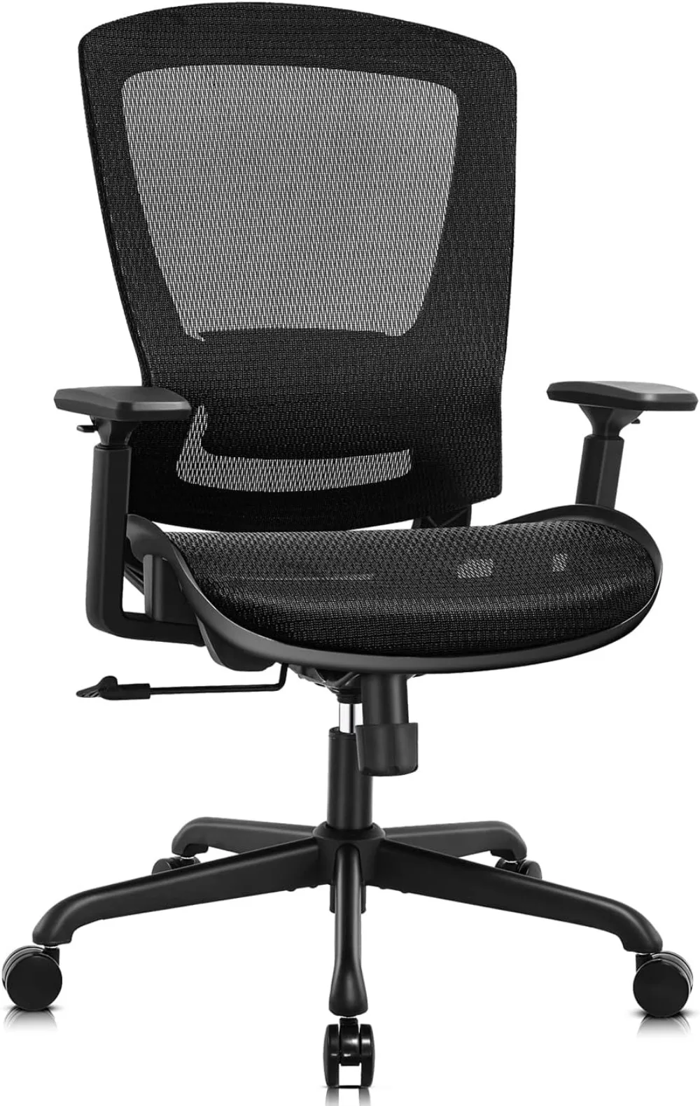 

Эргономичное Сетчатое офисное кресло, прочное офисное кресло-регулируемые поясничные подлокотники, компьютерное кресло, функция наклона