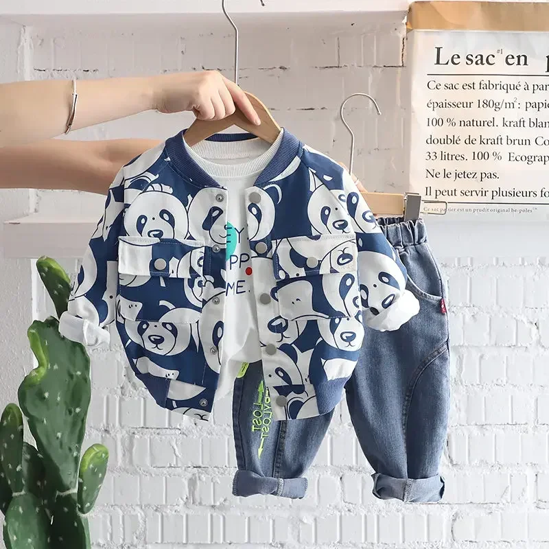 Children Cotton Wear Suits Baby Boys Girls Cartoon Printe Panda Hoodies T-shirt Pants 3Pcs/Set Spring Autumn Kids Sport Clothes
Children Cotton Wear Suits Baby Boys Girls Cartoon Printe Panda Hoodies T-shirt Pants 3Pcs/Set Spring Autumn Kids Sport Clothes