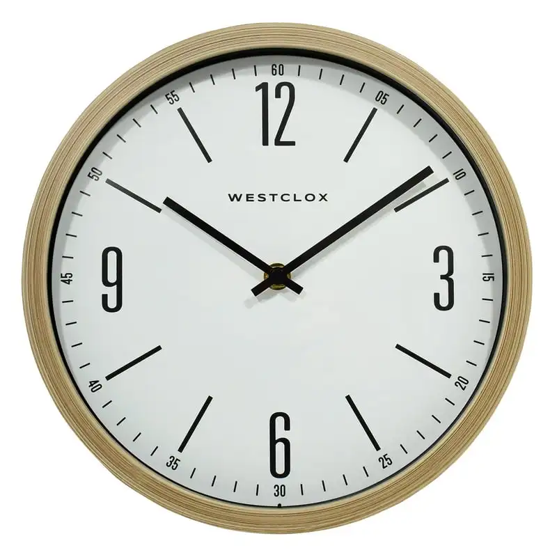 

Quartz Accuracy 10" Easy to Read Blonde Woodgrain Finish Wall Clock 32886O