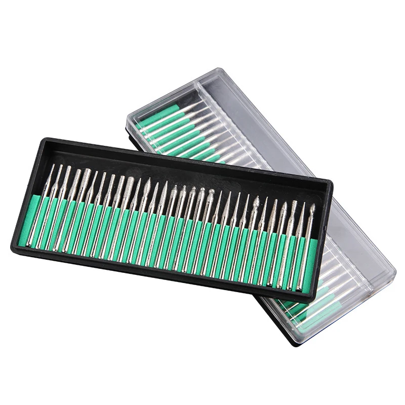 30Pcs Diamond Grinding Burr Needle Point Engraving Carving Polishing For Glass Jade Stone 2.35/3mm Drill Bit Rotary Tool Set
30Pcs Diamond Grinding Burr Needle Point Engraving Carving Polishing For Glass Jade Stone 2.35/3mm Drill Bit Rotary Tool Set