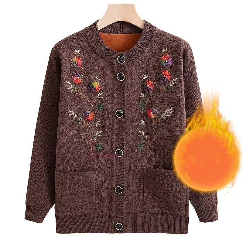 Fdfklak New Thick Velvet Winter Sweater For Women Retro Print Middle Aged Mother Cardigan Coat Knitted Spring Autumn Top XL-5XL
Fdfklak New Thick Velvet Winter Sweater For Women Retro Print Middle Aged Mother Cardigan Coat Knitted Spring Autumn Top XL-5XL