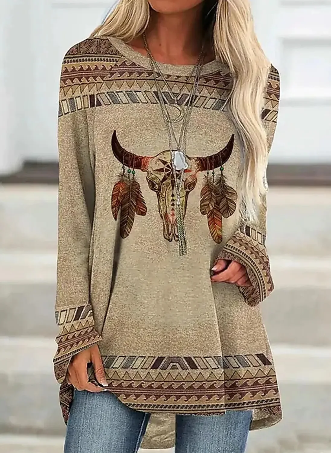 Winter Long Sleeve T-Shirt Women'S Street Fashion Top Crew Neck Vintage Print Clothing Fall Loose Top Trend Women'S T-Shirt
Winter Long Sleeve T-Shirt Women'S Street Fashion Top Crew Neck Vintage Print Clothing Fall Loose Top Trend Women'S T-Shirt