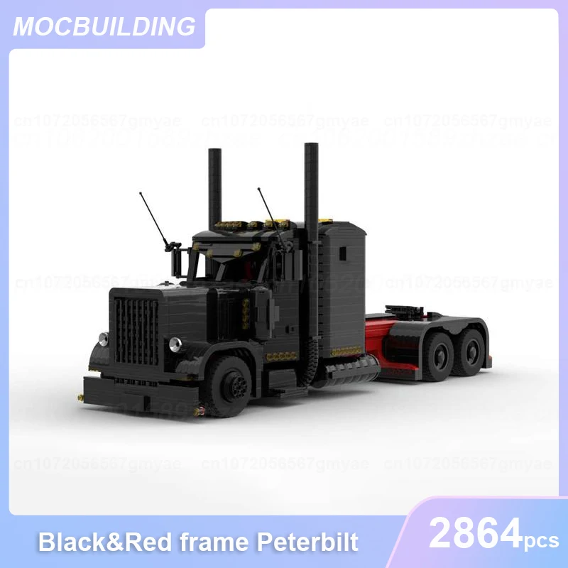 

Black&Red Frame Peterbilt Truck 2023 Model MOC Building Blocks DIY Assemble Bricks Creative Educational Xmas Toys Gifts 2864PCS