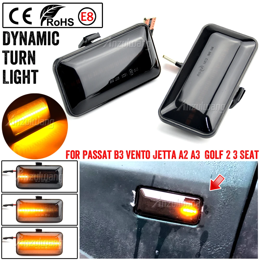 

Turn Signal Blinker Lamp For VW Golf 2 Golf 3 Jetta A2 A3 Passat B3 Vento A3 For Seat Ibiza MK2 Dynamic Arrow Side Marker Light