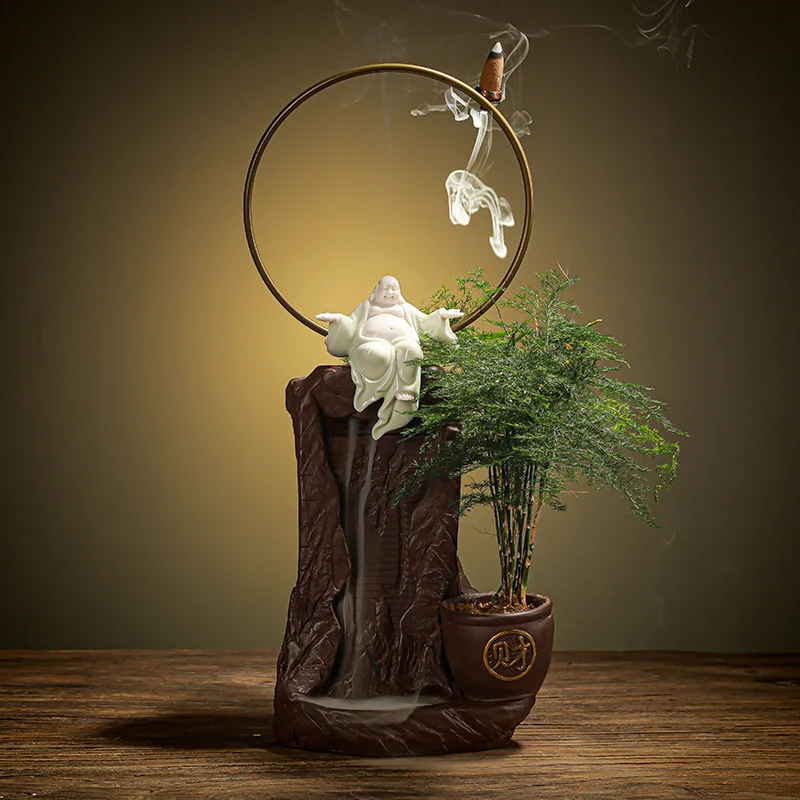 Purple Sand Backflow Incense Green Plant Sandalwood Incense Burner Creative Ceramic Character Ornaments Zen Home Furnishings
Purple Sand Backflow Incense Green Plant Sandalwood Incense Burner Creative Ceramic Character Ornaments Zen Home Furnishings