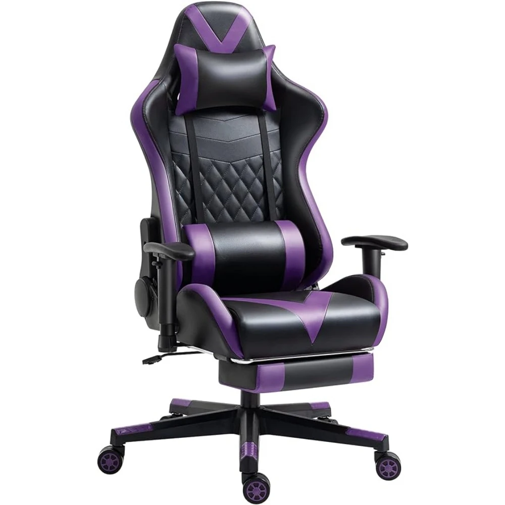 

Gaming Office Chair With Footrest Massage Racing Game Chair Adjustable Armrest High Back Gamer Chair Computer Armchair Furniture