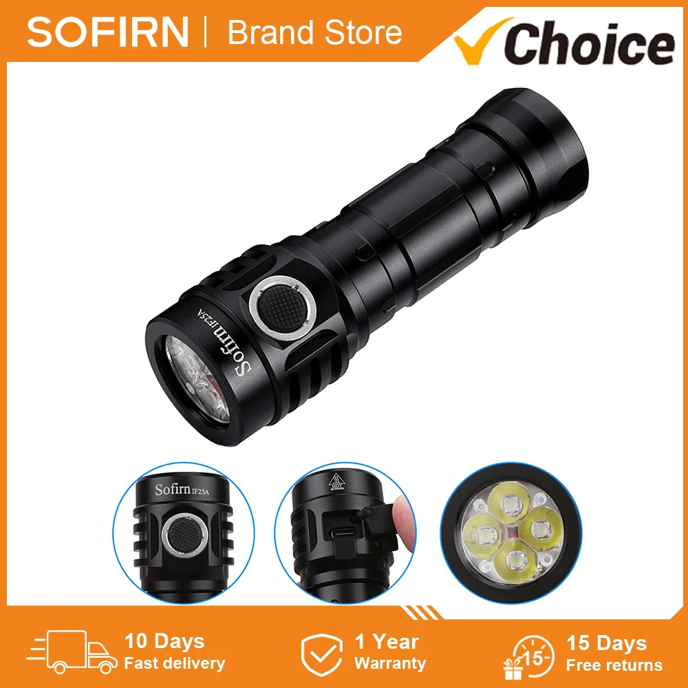 Sofirn IF25A BLF LED Flashlight Anduril Powerful 21700 Lamp 4000lm 4*SST20 Torch with TIR Optics USB C Rechargeable Light
Sofirn IF25A BLF LED Flashlight Anduril Powerful 21700 Lamp 4000lm 4*SST20 Torch with TIR Optics USB C Rechargeable Light