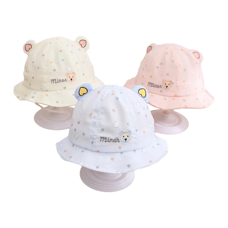 Cute Bear Baby Hat Spring Summer Infant Bucket Hats Girls Boy Cartoon Ear Toddler Fisherman Hat Sun Protection Accessories 3-12M
Cute Bear Baby Hat Spring Summer Infant Bucket Hats Girls Boy Cartoon Ear Toddler Fisherman Hat Sun Protection Accessories 3-12M