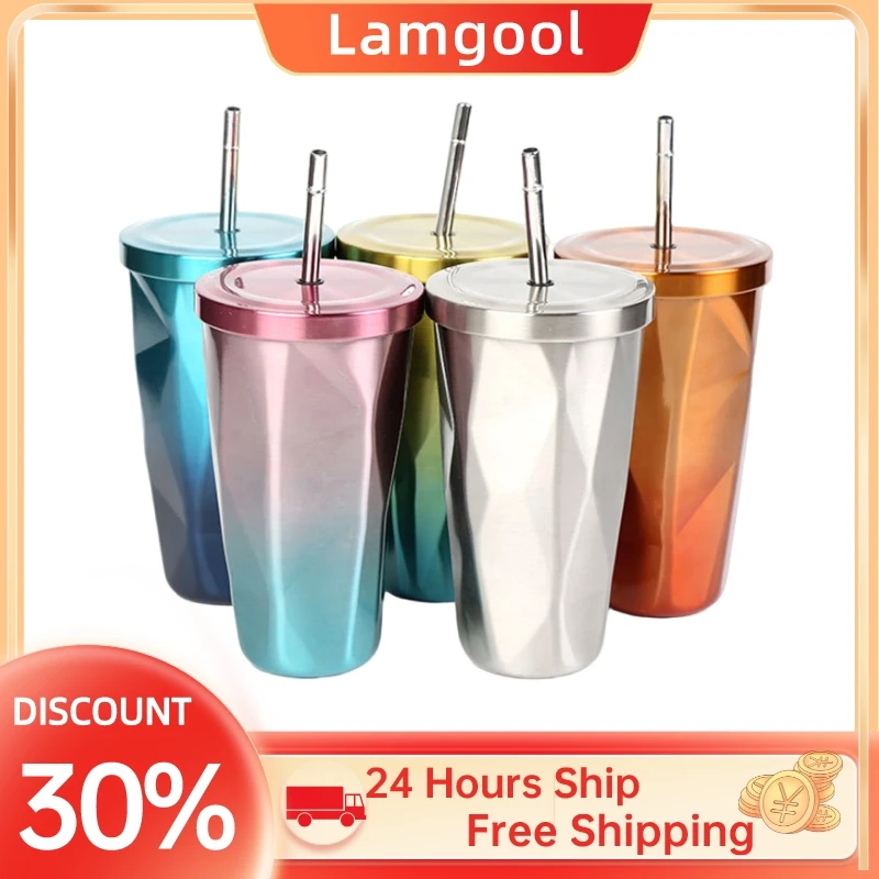 500Ml/17Oz Double Wall 304 Stainless Steel Coffee Bottle with Straw To Go Cold Beer Cup Insulated Water Tumbler Hot Sale Drop
500Ml/17Oz Double Wall 304 Stainless Steel Coffee Bottle with Straw To Go Cold Beer Cup Insulated Water Tumbler Hot Sale Drop