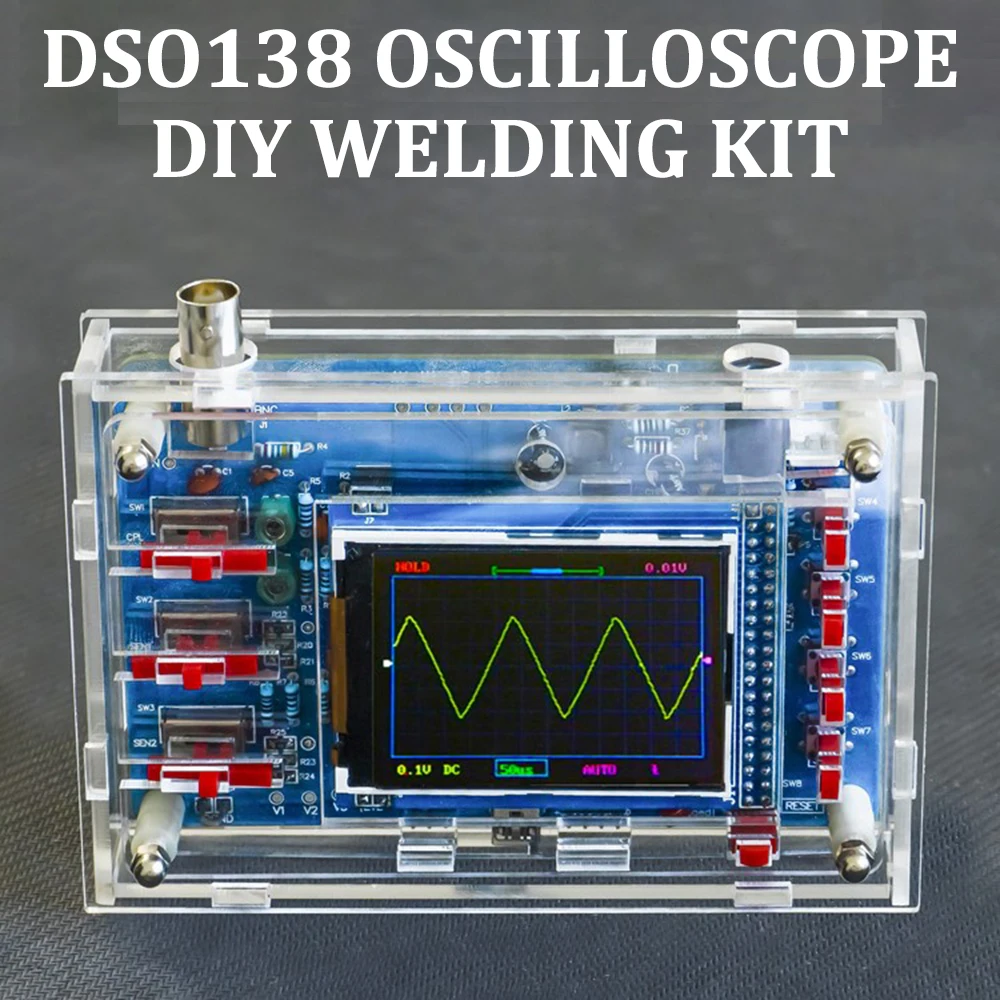 Комплект осциллографа DSO138, цифровой осциллограф 2,4 дюйма, ЖК-дисплей, электронный комплект «сделай сам», запасные части для сварки, полностью собранные компоненты
Комплект осциллографа DSO138, цифровой осциллограф 2,4 дюйма, ЖК-дисплей, электронный комплект «сделай сам», запасные части для сварки, полностью собранные компоненты