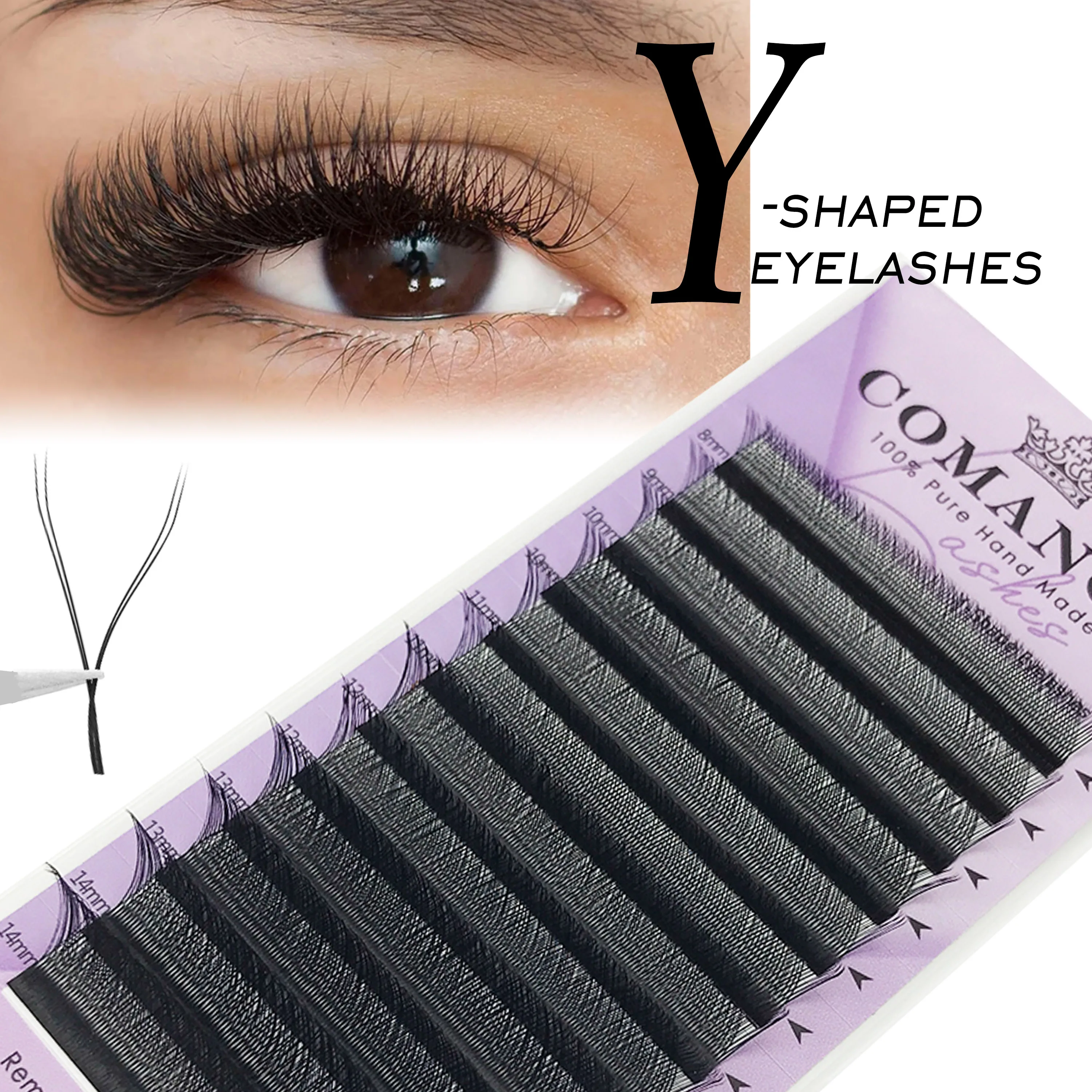 CoMango New Black YY Shape Volume Lashes Two Tips C/D Curl Super Soft Faux Mink Volume Fan Lash Supplies
CoMango New Black YY Shape Volume Lashes Two Tips C/D Curl Super Soft Faux Mink Volume Fan Lash Supplies