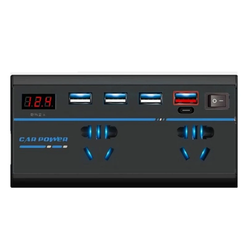 Автомобильный преобразователь напряжения 12 В/24 В в 110 В/220 В с USB и портом типа C, прочный
Автомобильный преобразователь напряжения 12 В/24 В в 110 В/220 В с USB и портом типа C, прочный