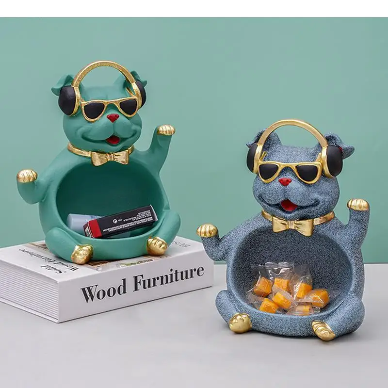 

Animal Ornaments Bulldog Storage Box Key Groceries Organize Pallets Dog Statuette Decorative Tray Crafts Desktop Furnishings