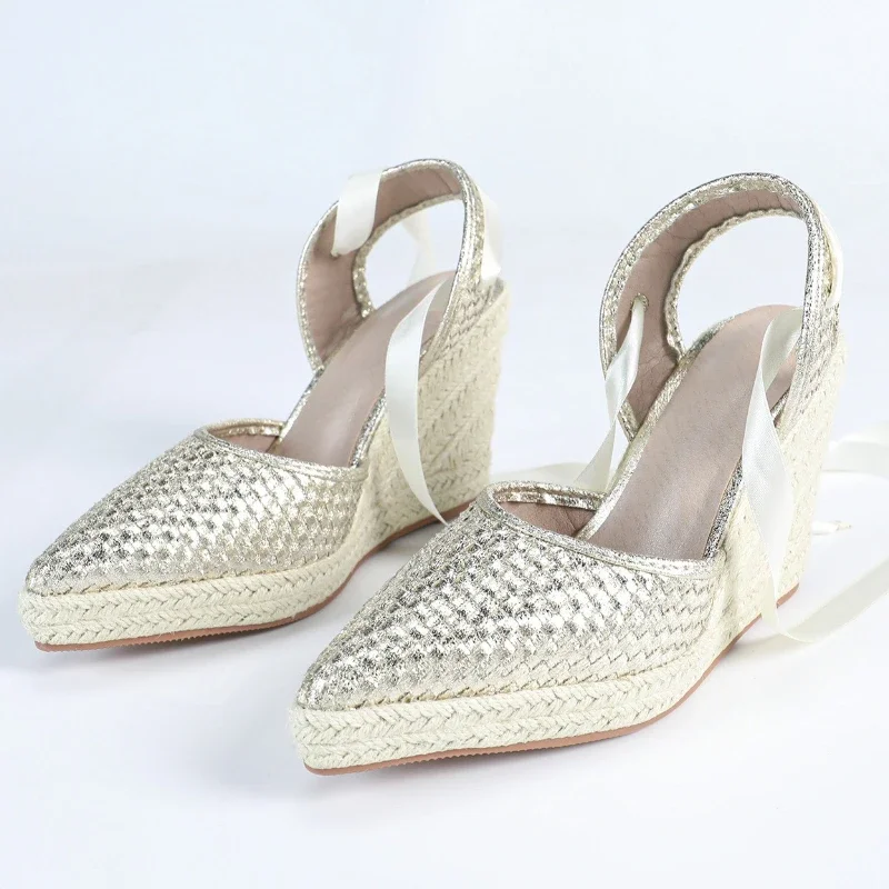 Simple Fashion Strappy Large Size 35-42 Women Shoes Elegant Woven Wedge Sandals Women Comfortable Designer Brand Sandals Women 30 S381658b5636b4fe19746116d10b97d3a8