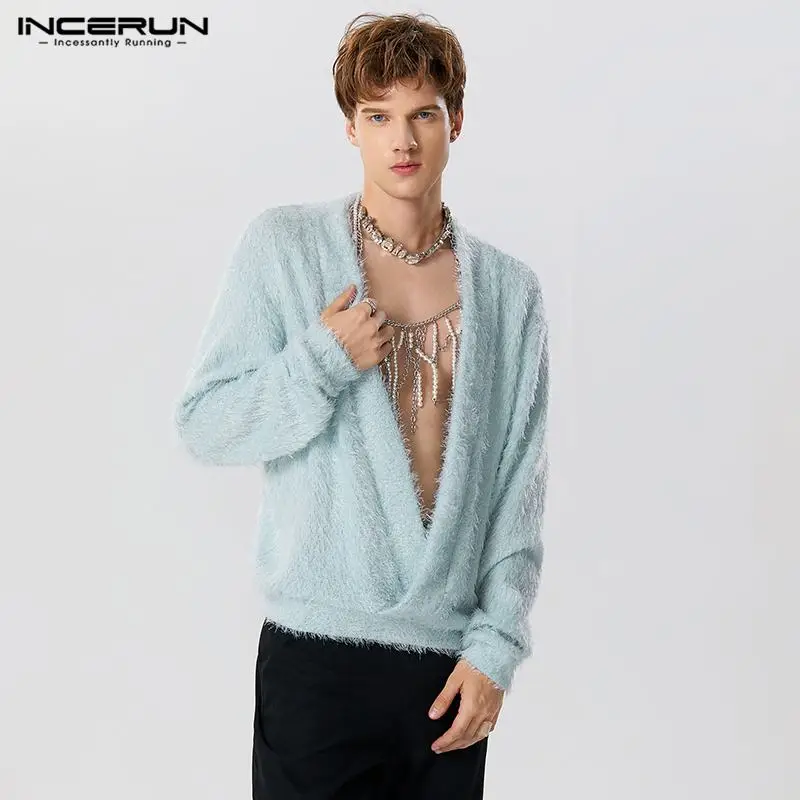 INCERUN Tops 2023 American Style Handsome Men's Plush Fabric Deep V-neck Pullovers Leisure Male Solid Long Sleeved Sweater S-5XL
INCERUN Tops 2023 American Style Handsome Men's Plush Fabric Deep V-neck Pullovers Leisure Male Solid Long Sleeved Sweater S-5XL