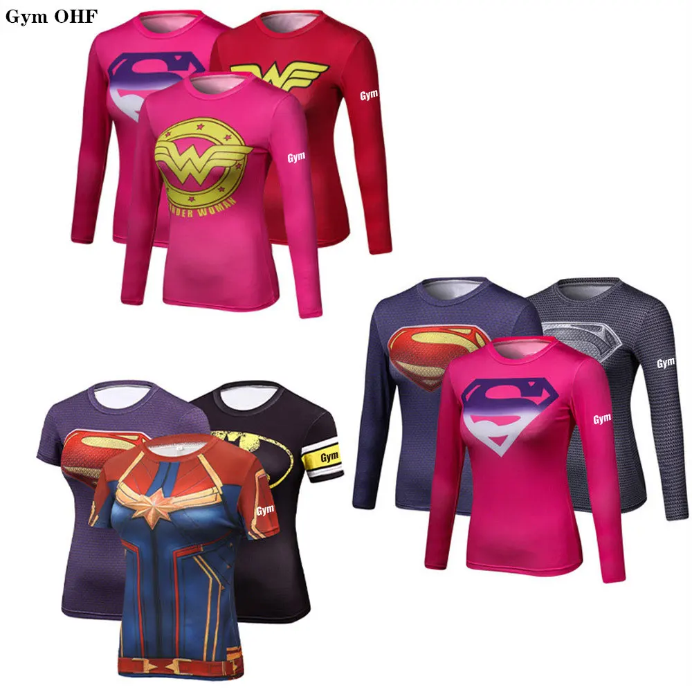 Superhero High Quality Woman T shirt Compression Tights Women's 3D Print Sport T-shirt Dry Quick Gym Fitness jogging Yoga Shirts
Superhero High Quality Woman T shirt Compression Tights Women's 3D Print Sport T-shirt Dry Quick Gym Fitness jogging Yoga Shirts