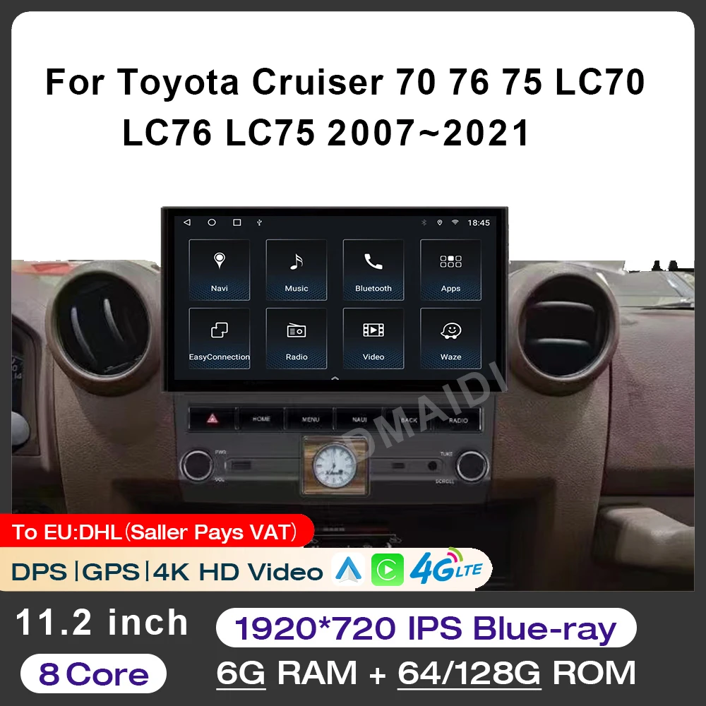 

For Toyota Cruiser 70 76 75 LC70 LC76 LC75 Stereo Multimedia Player Car Radio GPS Navigation BT WiFi Bluetooth DPS 4K HD Video