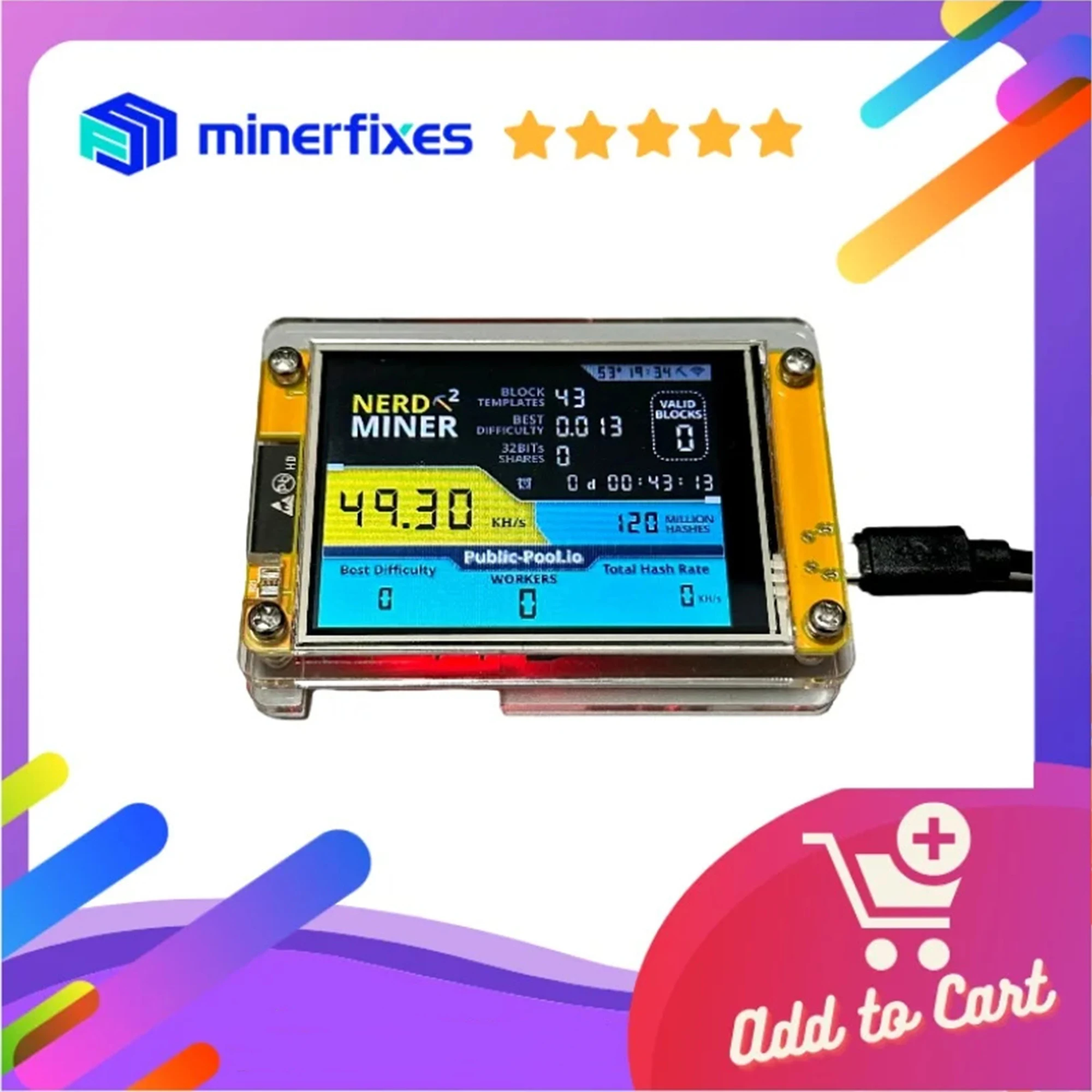 brand new nerdminer v3 2.8-inch BTC Solo Lottery Nerd miner Crypto Bitcoin Miner Solo Mining Machine
brand new nerdminer v3 2.8-inch BTC Solo Lottery Nerd miner Crypto Bitcoin Miner Solo Mining Machine