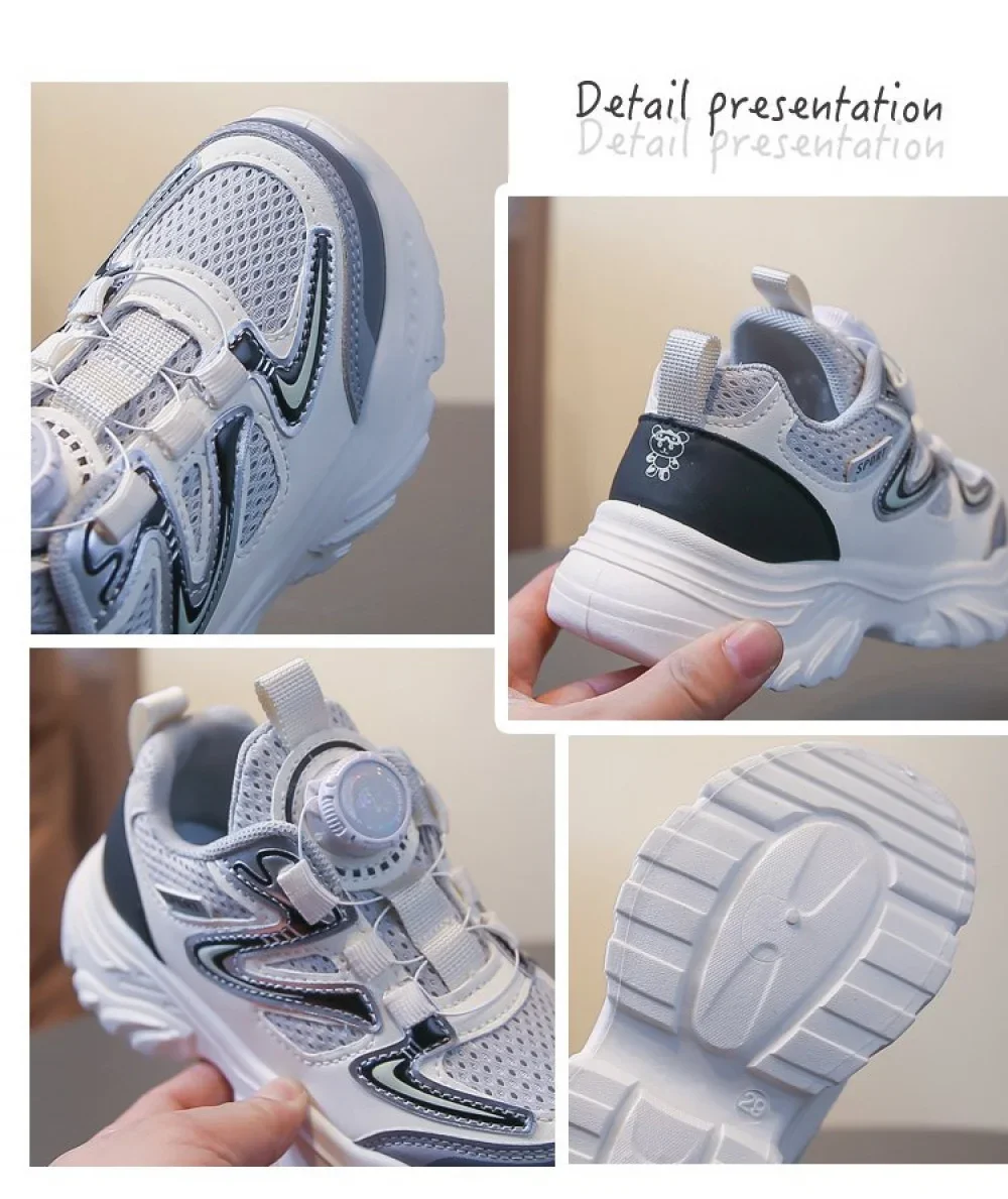 أحذية رياضية من الجلد الصناعي للأطفال موديل 2026، أحذية جري عصرية للمراهقين والأطفال، شبكية وقابلة للتنفس للأولاد والبنات أحذية رياضية من الجلد الصناعي للأطفال موديل 2026، أحذية جري عصرية للمراهقين والأطفال، شبكية وقابلة للتنفس للأولاد والبنات