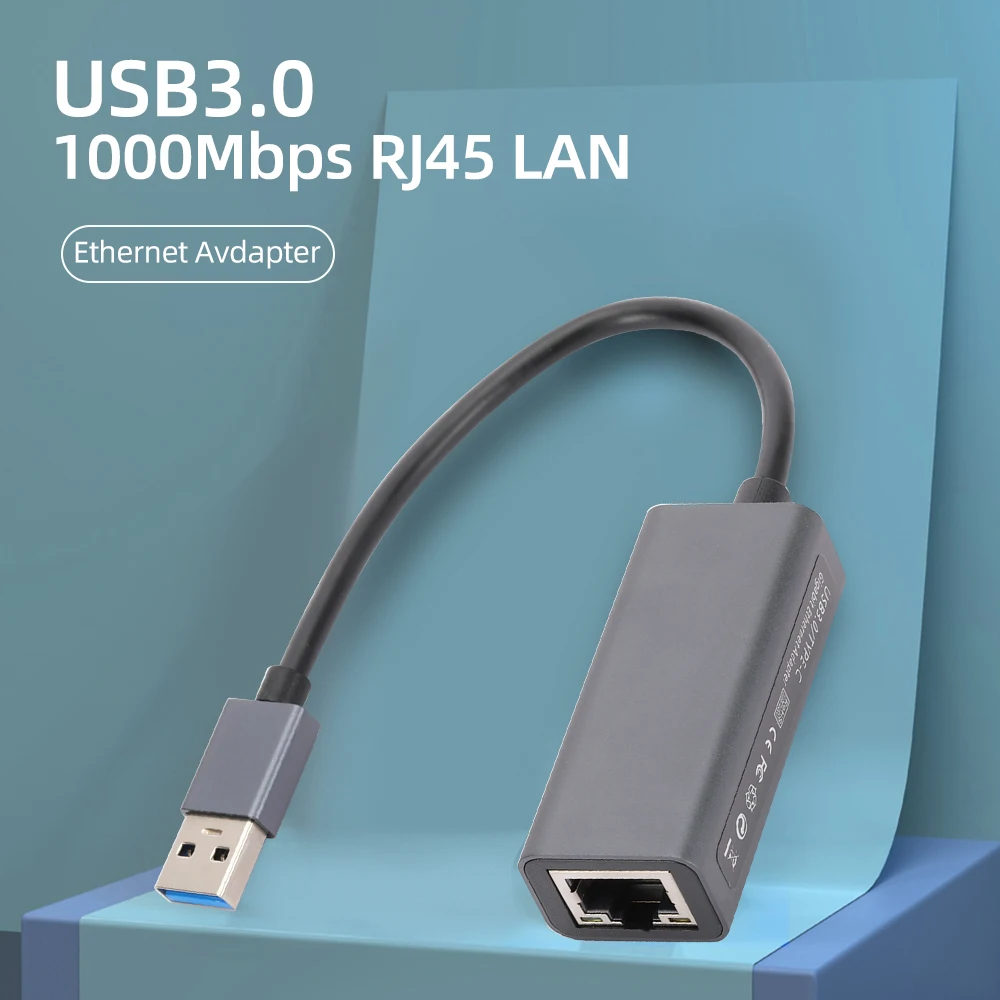Адаптер Ethernet с USB 1000 на сетевую карту RJ45, 3,0 Мбит/с 
Адаптер Ethernet с USB 1000 на сетевую карту RJ45, 3,0 Мбит/с
