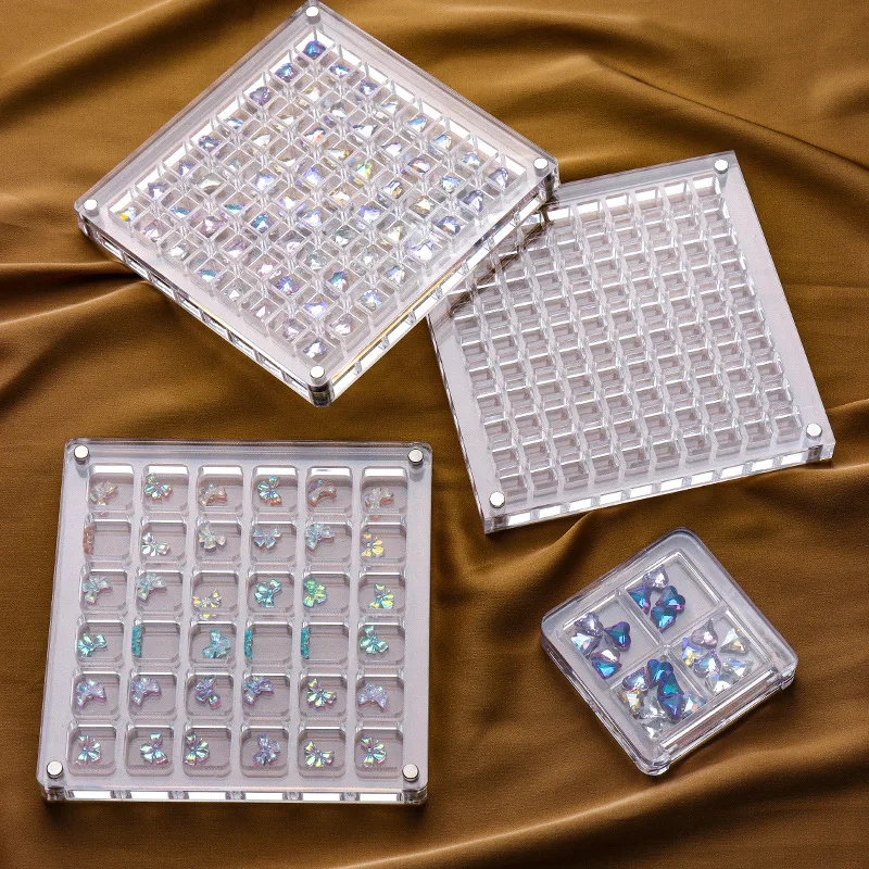 36/64/100 Grid Acrylic Storage Box For Nail Jewelry Display Case Dustproof Nail Drill Box Magnetic Suction Rhinestone Organizer
36/64/100 Grid Acrylic Storage Box For Nail Jewelry Display Case Dustproof Nail Drill Box Magnetic Suction Rhinestone Organizer