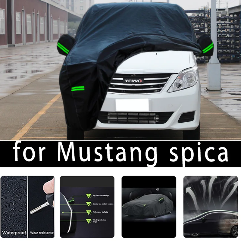 

For MUSTANG SPICA Outdoor Protection Full Car Covers Snow Cover Sunshade Waterproof Dustproof Exterior Car accessories