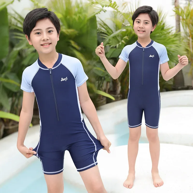 Children's Patchwork One Piece Swimsuit with Zippers, Patchwork Boys' Swimwear, Student Training Suit, 2024 New Summer
Children's Patchwork One Piece Swimsuit with Zippers, Patchwork Boys' Swimwear, Student Training Suit, 2024 New Summer