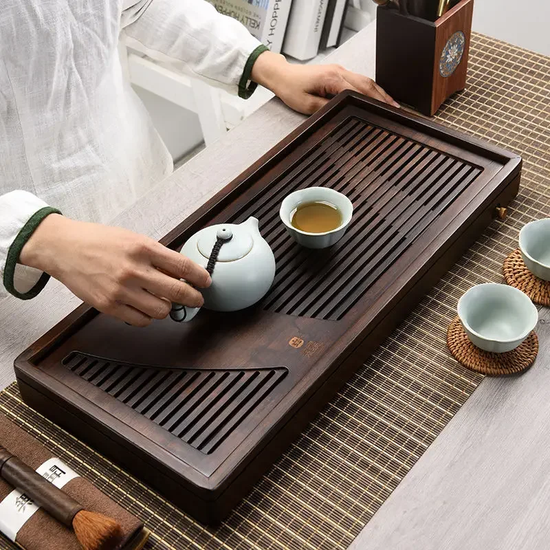 

Solid Wood Tea Tray Drainage Water Storage Kung Fu Tea Set Drawer Tea Board Table Chinese Ceremony Tools