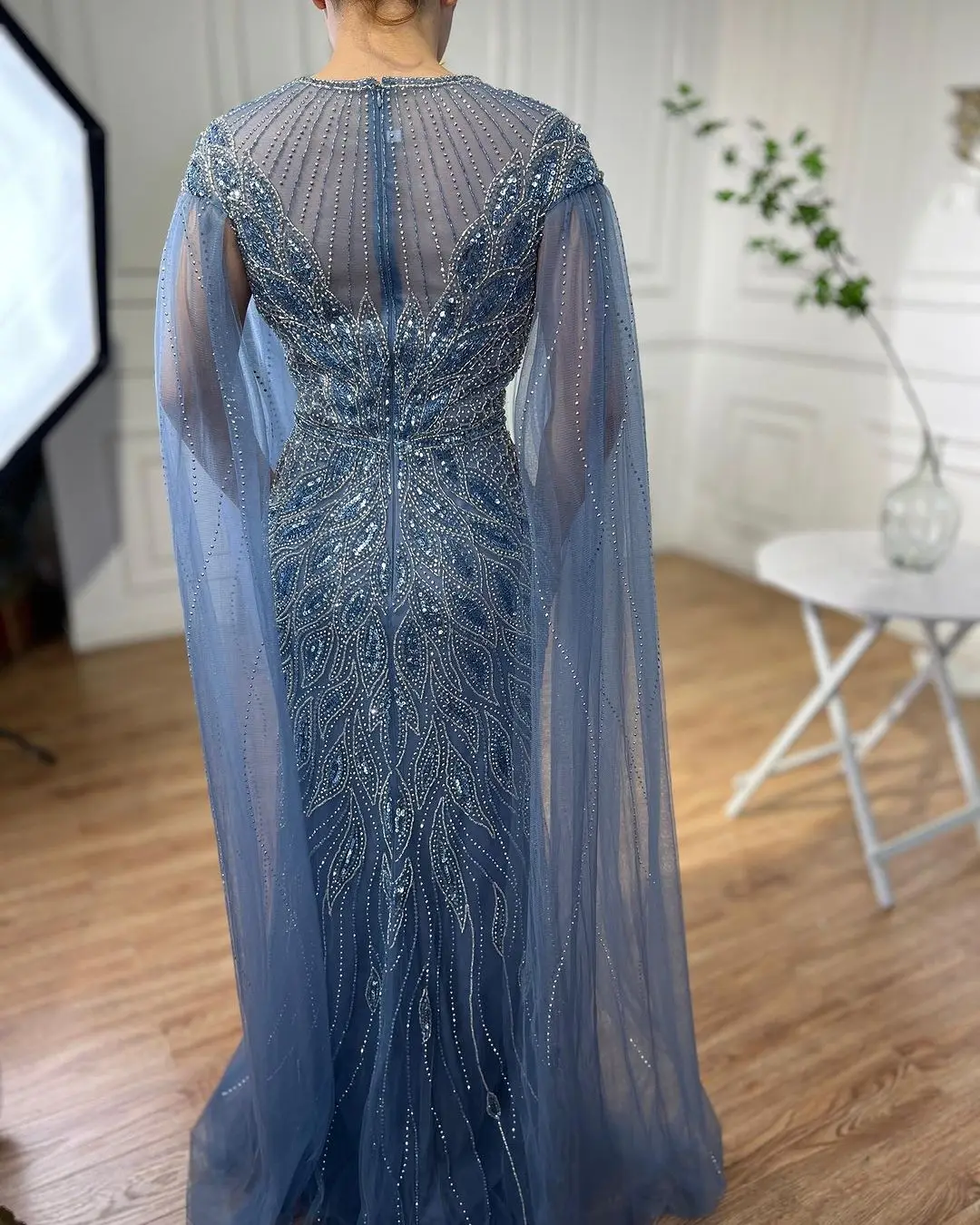 Arabic Blue Cape Sleeves Mermaid Beaded Luxury Long Evening Dresses Gowns for Women Wedding Party 7 Mallzona S38287cf9480045eaab88dcb89328302eT Arabic Blue Cape Sleeves Mermaid Beaded Luxury Long Evening Dresses Gowns for Women Wedding Party Mallzona