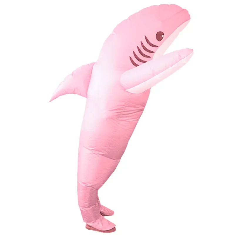 

Inflatable Pink Shark Suit Party Prop Adults Blow Up Adult Shark Fancy Dress Costume Inflatable Toys Animal Outfit Cosplay