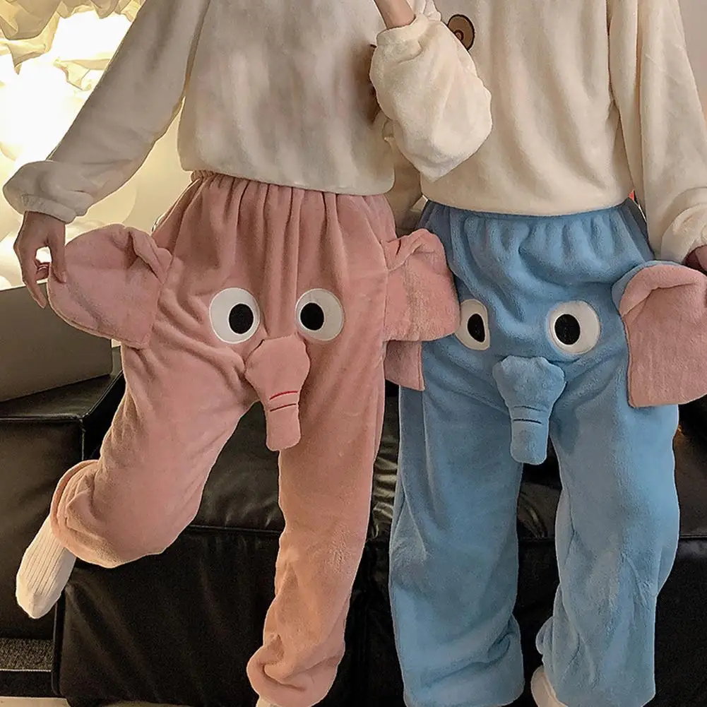 

Funny Women Pants Autumn And Winter Funny And Cute Couple Pajama Pants With A Ringing Elephant Trunk