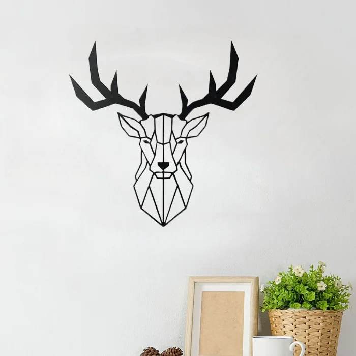 

Deer Pattern Black Metal Wall Hanging Crafts, Gift For Wildlife Lovers, Office Bedroom Living Room Wall Art Wall decor Gift