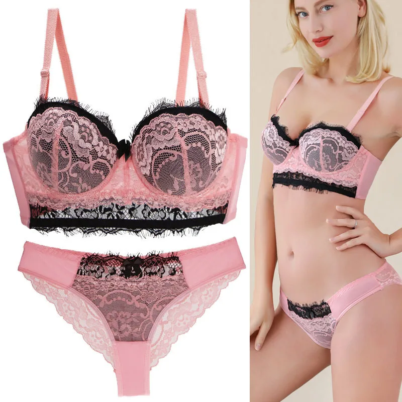 

Lingerie Set Sexy Thin Cup Lace Colorblock Bra Set Shaped Push Up Underwear Set Sexy Lace Bra Sets Conjunto Lenceria Mujer