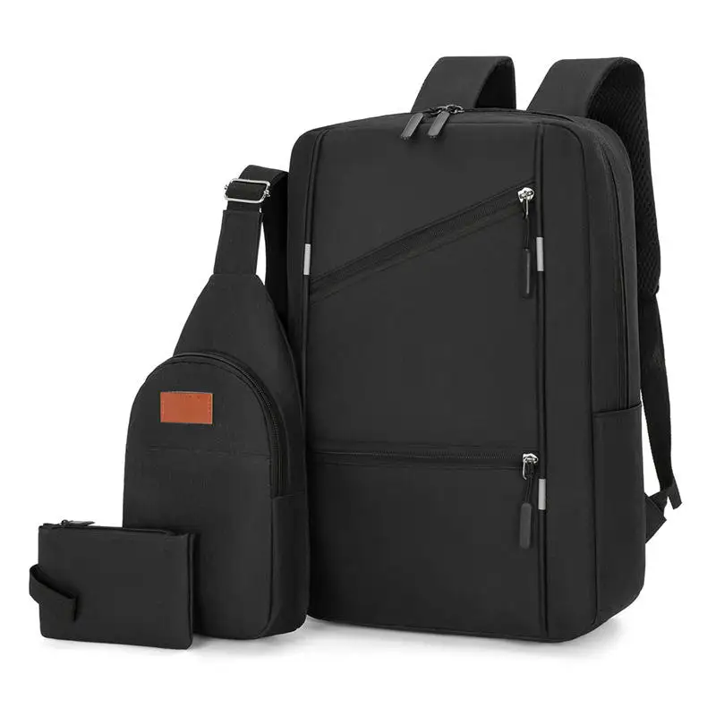 

2023 Solid Color Big Capacity zero profit Business Laptop Bag Travel Usb School Backpack Bags Set for Man and Student Multilevel