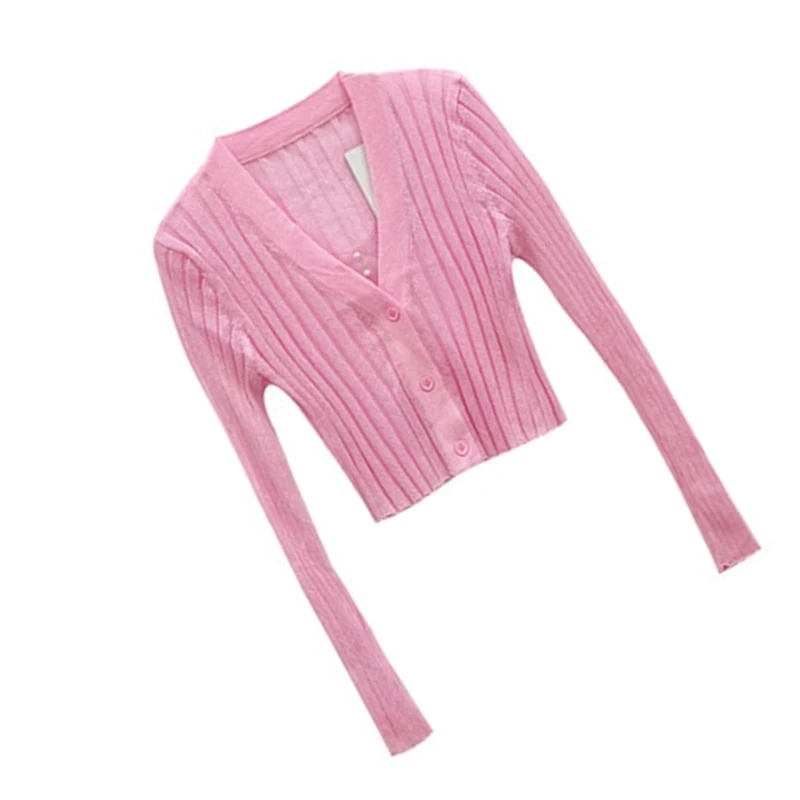 Women Sexy V-Neck Button Up Short Cardigan Sweater Summer Lightweight Long Sleeve Knitted Solid Fitted Crop Top Outwear
Women Sexy V-Neck Button Up Short Cardigan Sweater Summer Lightweight Long Sleeve Knitted Solid Fitted Crop Top Outwear