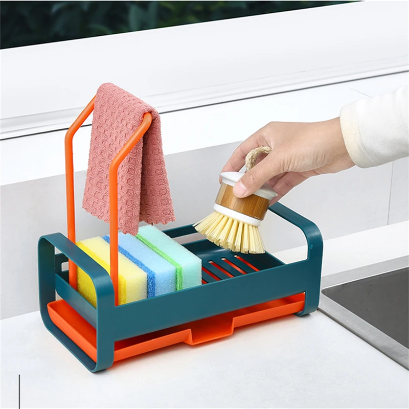 

Drain Shelf Kitchen Sink Organizer for Sponge Soap Rag Towel Holder Storage Basket Dish Drying Spice Rack Bathroom Accessories