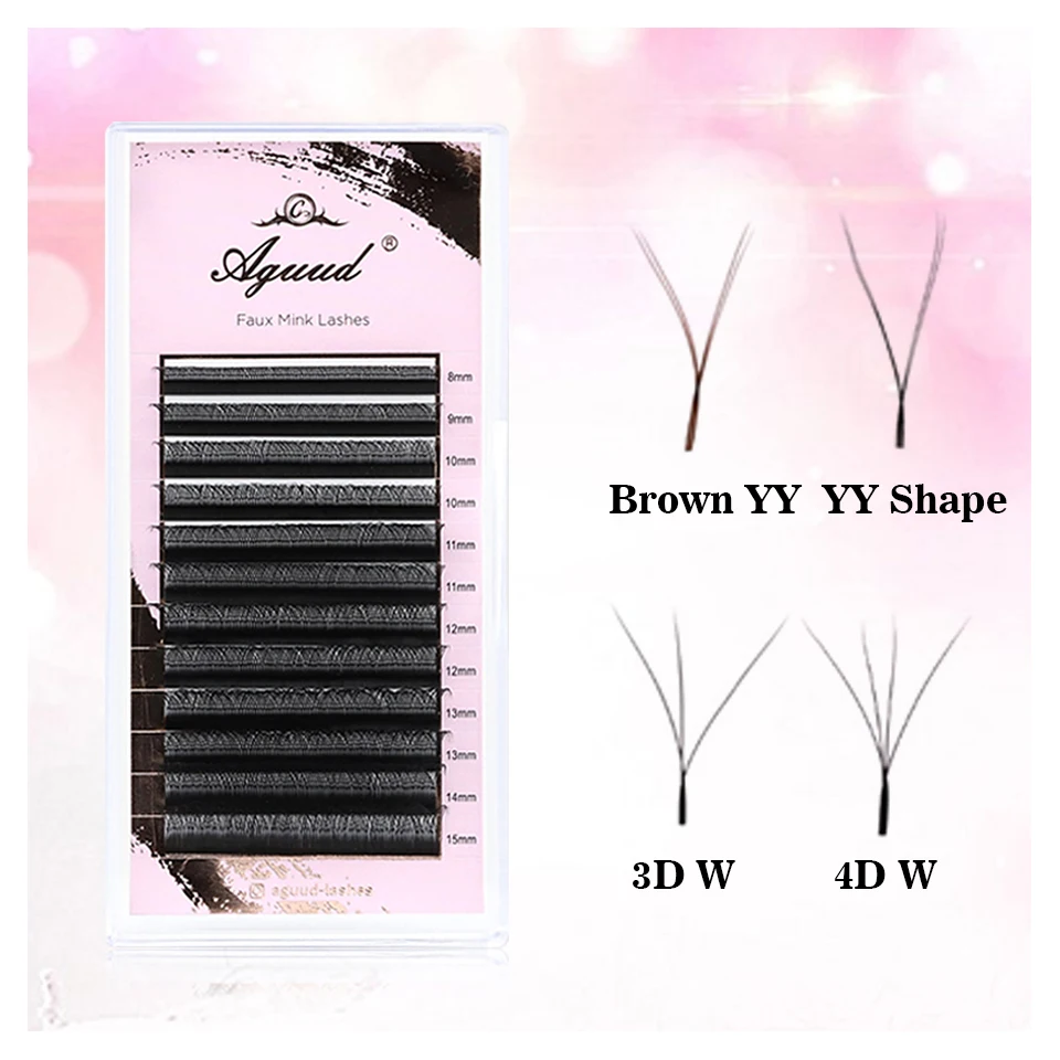 AGUUD Brown Black Y W Shape Lash Extensions Bloom Automatic Flowering Premade Fans 3DW 4DW Full Dense Individual Eyelashes
AGUUD Brown Black Y W Shape Lash Extensions Bloom Automatic Flowering Premade Fans 3DW 4DW Full Dense Individual Eyelashes