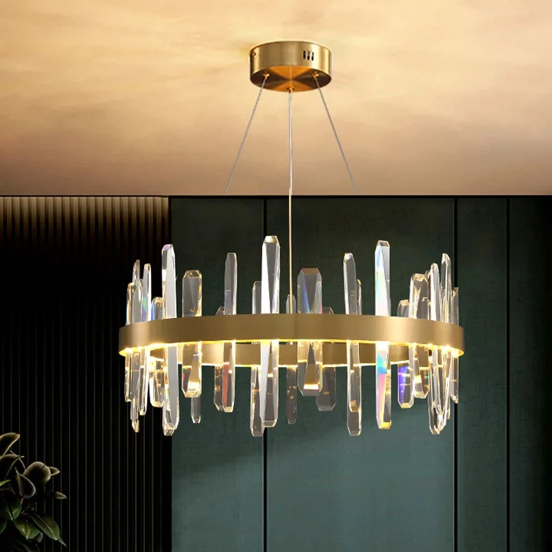 

Скандинавская светодиодная хрустальная люстра, Современная потолочная лампа для столовой, роскошные подвесные светильники светильник для гостиной