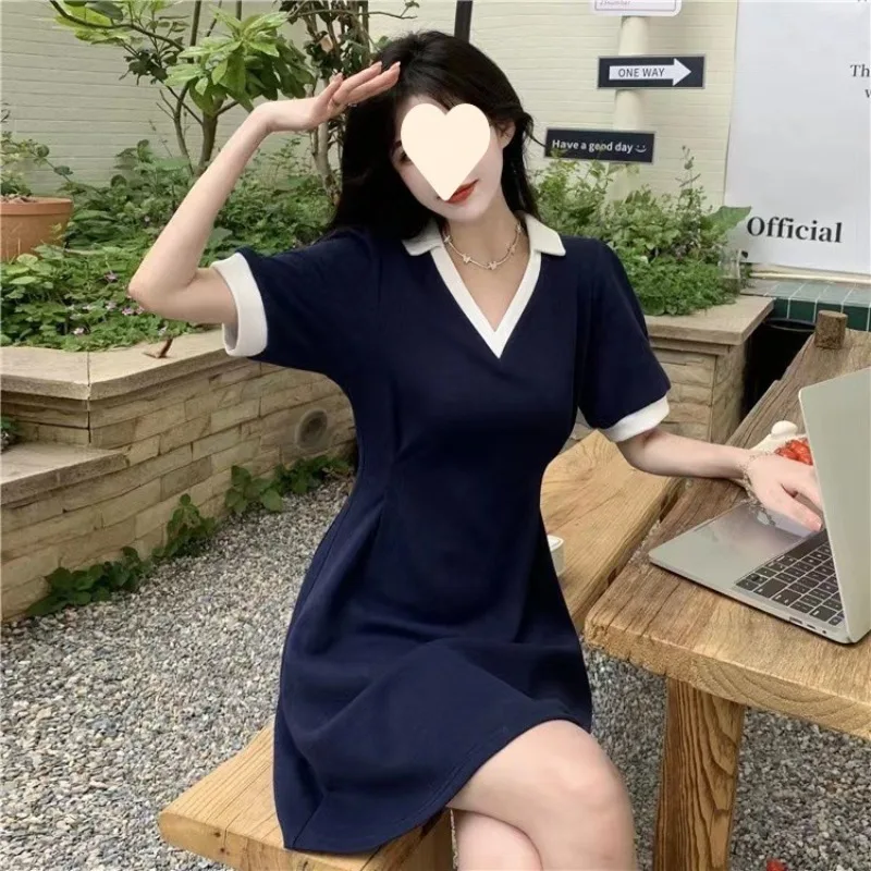 Summer A-Line Dress for Women Fashion Sexy Short Sleeves V-Neck Mini Vestidos Robes Female Korean Vintage Academic Платье 원피스
Summer A-Line Dress for Women Fashion Sexy Short Sleeves V-Neck Mini Vestidos Robes Female Korean Vintage Academic Платье 원피스