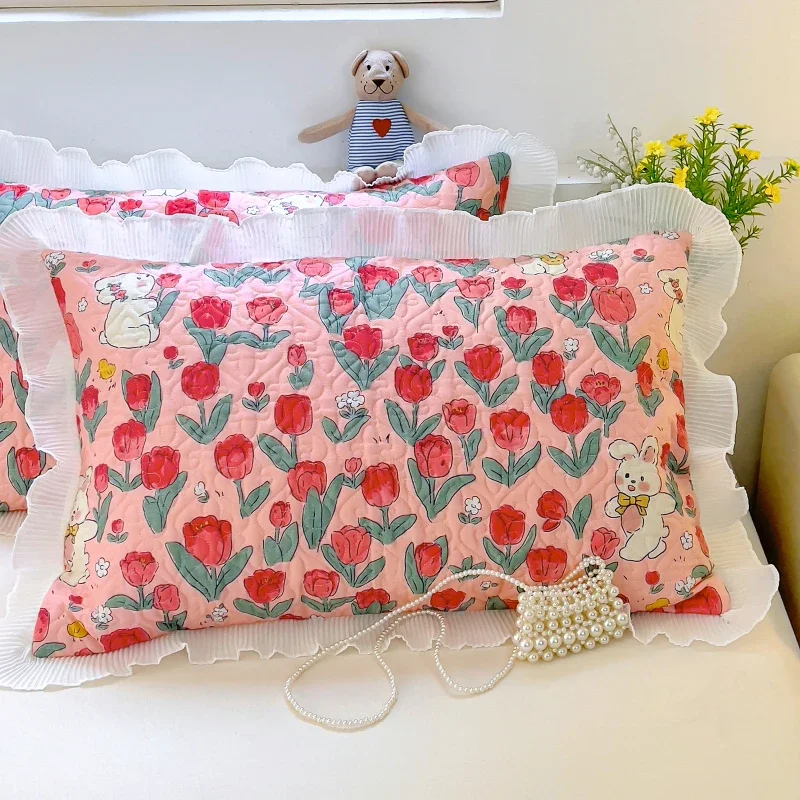 

Lace Bow Pillowcase Ruffles Multiple Sizes Pillow Cover Adults Kids Pequena Princesa Princess Comfortable Pillowcases 40x60cm