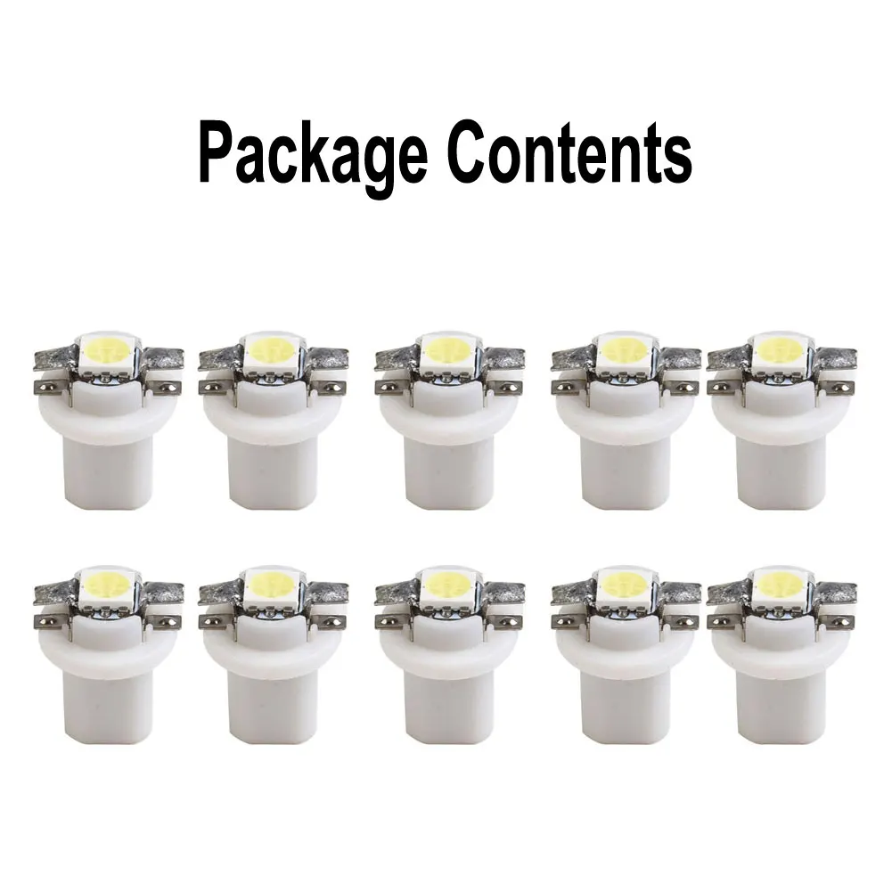 10PCS Car LED Bulbs Set T5 B8.5D 5050 SMD DC-12V 6000K-White Car LED Dashboard Dash Lamp Instrument Light Bulbs Shifter Light
10PCS Car LED Bulbs Set T5 B8.5D 5050 SMD DC-12V 6000K-White Car LED Dashboard Dash Lamp Instrument Light Bulbs Shifter Light