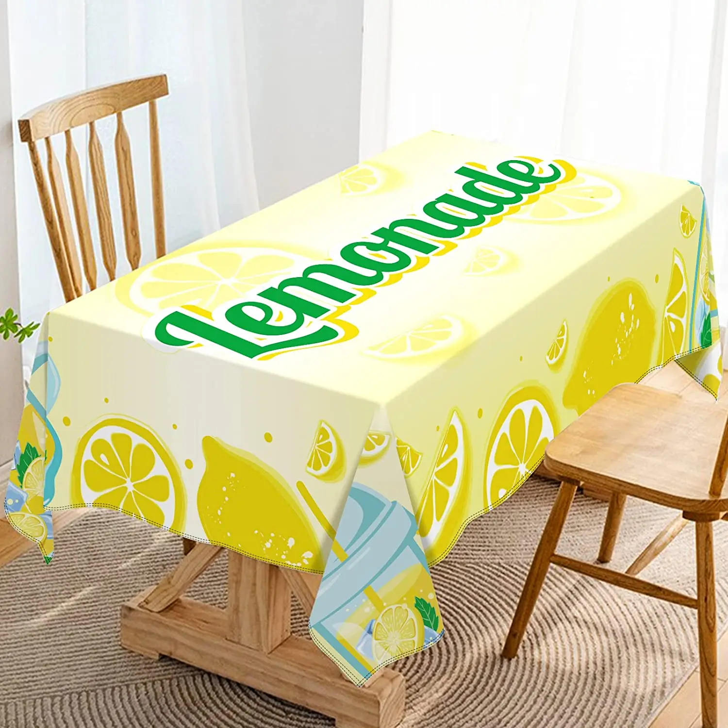 

Лето-lemonade прямоугольная скатерть с фруктами, украшение для свадебной вечеринки, желтый лимонный тематический Декор для кухонного обеденного стола