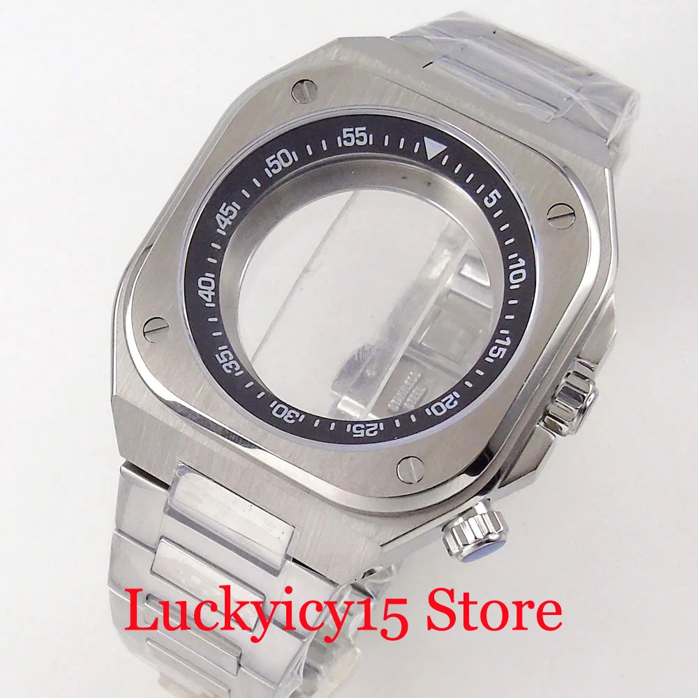 New 42mm Flut Bezel With GMT Function Square Watch Case Fit NH35A NH36 SKX SRP 150m Waterproof Arched Sapphire Glass Screw Crown
New 42mm Flut Bezel With GMT Function Square Watch Case Fit NH35A NH36 SKX SRP 150m Waterproof Arched Sapphire Glass Screw Crown