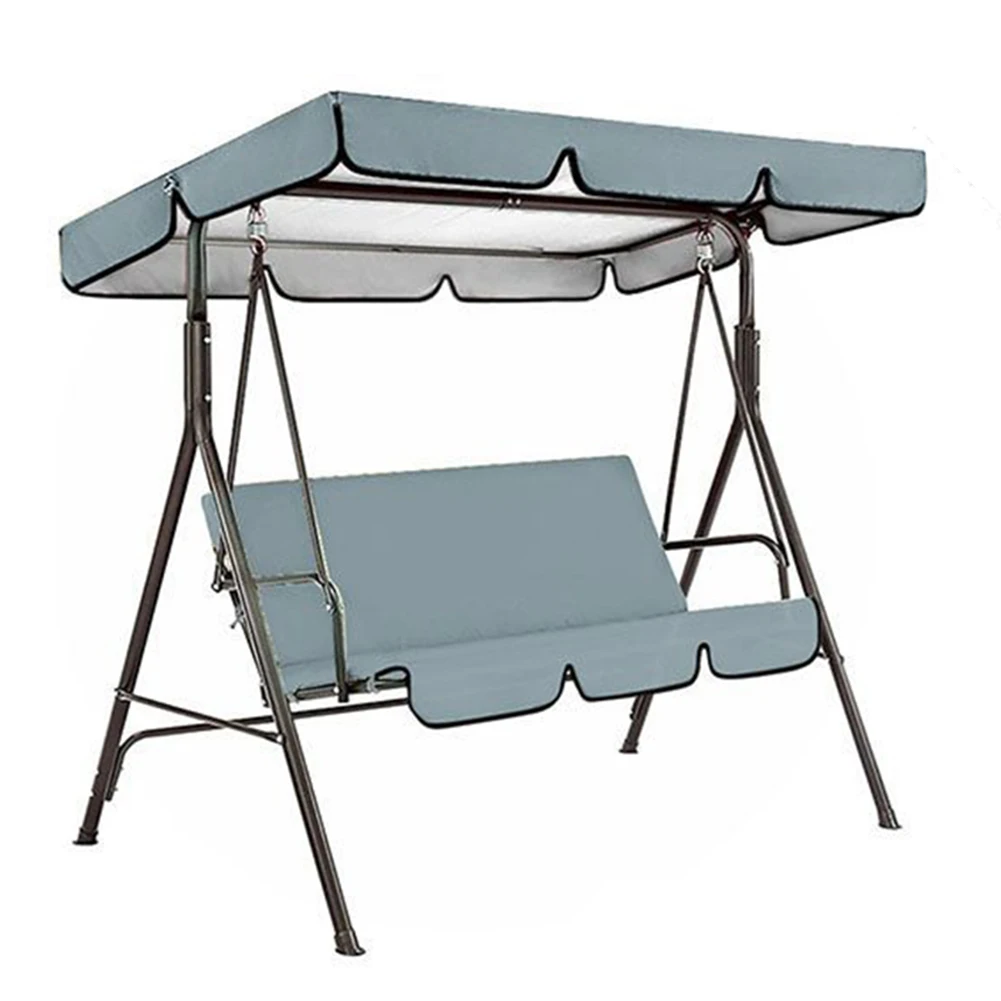 

1 Set Garden Swing Canopy Seats Swing Cover + Chair Cover 210D Silver-coated Oxford Cloth Waterproof 150x50x10cm Cover