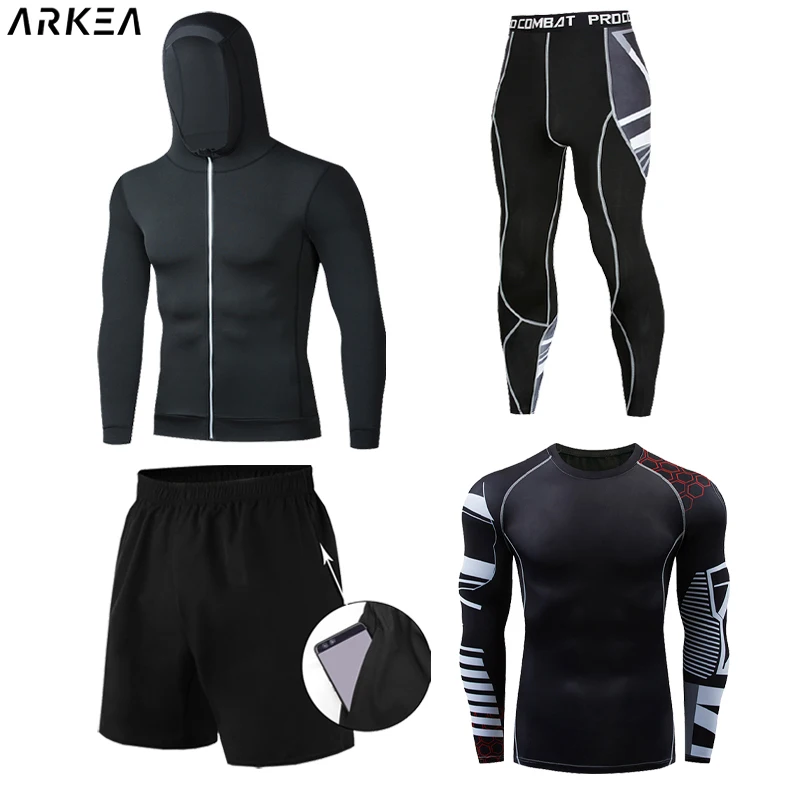 4 Pieces Sportswear Running Long sleeve gym T-shirt Fitness Tracksuit Compression Basketball Tights Jogging Sports Suits Clothes
4 Pieces Sportswear Running Long sleeve gym T-shirt Fitness Tracksuit Compression Basketball Tights Jogging Sports Suits Clothes