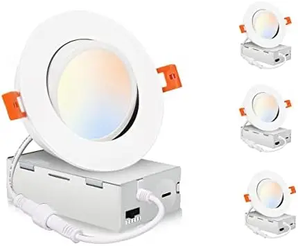 6 inch 5 Color Swivel LED Gimbal Recessed Light with Junction Box, IC Rated Air Tight Flicker Free,120V CRI90+, 2700K/3000K/3500
6 inch 5 Color Swivel LED Gimbal Recessed Light with Junction Box, IC Rated Air Tight Flicker Free,120V CRI90+, 2700K/3000K/3500