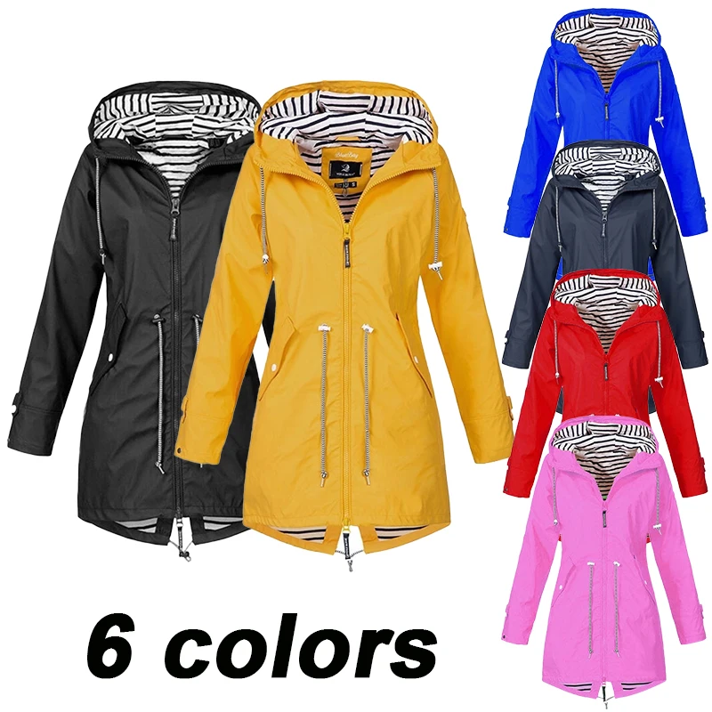 Women's New Fashion Drawstring Zipper Waterproof Jacket Women's Hooded Raincoat Outdoor Jacket Windproof Jacket
Women's New Fashion Drawstring Zipper Waterproof Jacket Women's Hooded Raincoat Outdoor Jacket Windproof Jacket